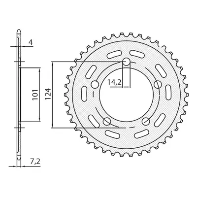 Rozeta SUNSTAR SUN1-4442-40 (JTR898.40, 450840JT) (SUNSTAR rozeta 4508 40 (JTR898.40) (450840JT)