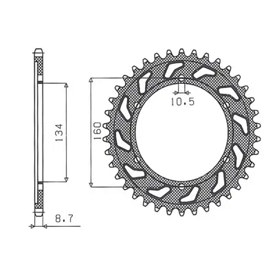 SUNSTAR ZĘBATKA TYLNA 4399 40 (JTR1306.40) (ŁAŃC. 530) (439940JT) (SUN1-5635-40) (SUNSTAR ZĘBATK