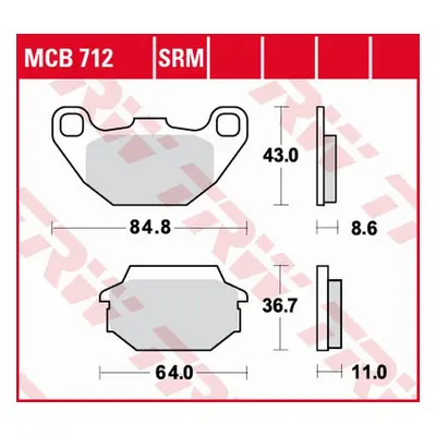 Brzdové destičky TRW LUCAS MCB712 (KH305) (TRW ZF brzdové destičky KH305 organické KAWASAKI KFX 