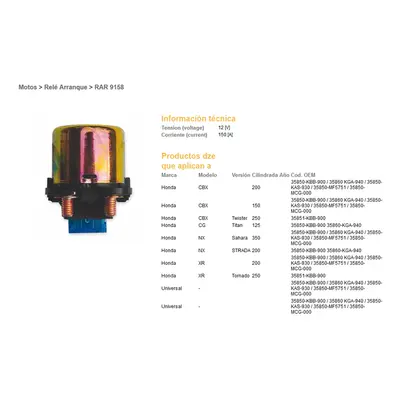 Startovací relé startéru DZE ELEKTRYKA 09158-01 (DZE startovací relé startéru HONDA (kulatý s po