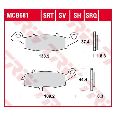 Brzdové destičky TRW LUCAS MCB681SH (KH231) (TRW LUCAS ZF brzdové destičky KH231 sintrované STRE