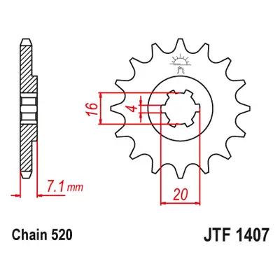 JT Sprockets ozubené kolo JTF1407.10 (42210JT) (Přední ozubené kolo JT Sprockets JTF1407.10)