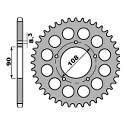 PBR rozeta 1022 40 C45 (JTR1022.40, STD.+2) (Zadní ozubené kolo PBR 1022 40 C45)