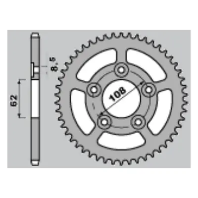 PBR rozeta 714M 50 L (Zadní ozubené kolo PBR 714M 50 L)