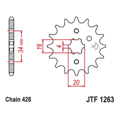 Řetězové kolo přední JT SPROCKETS JTF1263.11 (26311JT) (JT řetězové kolo přední 263 11 (26311JT)