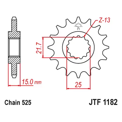 JT Sprockets ozubené kolo JTF1182.15 (208215JT) (Přední ozubené kolo JT Sprockets JTF1182.15)