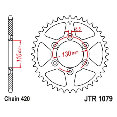 JT Sprockets rozeta JTR1079.62 (JTR107962) (Zadní ozubené kolo JT Sprockets JTR1079.62)