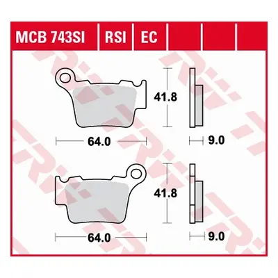 TRW ZF brzdové destičky KH368 organické BMW G 450 X / SMR 08-11, KTM EXC / SX 125 04-16, EXC / S