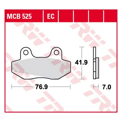 Brzdové destičky TRW LUCAS MCB525 (KH86) (TRW LUCAS brzdové destičky KH86 organické HONDA NSR 50