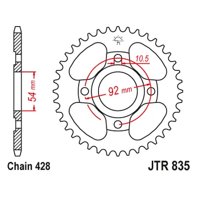 JT Sprockets rozeta JTR835.46 (+1, 83546JT) (Zadní ozubené kolo JT Sprockets JTR835.46)