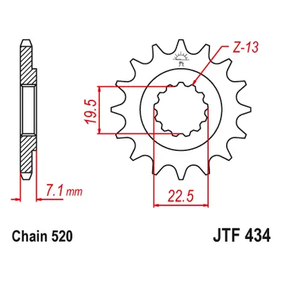 JT Sprockets ozubené kolo JTF434.16 (43416JT) (Přední ozubené kolo JT Sprockets JTF434.16)