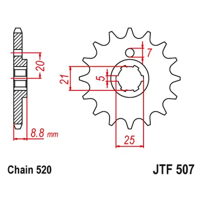 JT Sprockets ozubené kolo JTF507.15 (50715JT) (Přední ozubené kolo JT Sprockets JTF507.15)