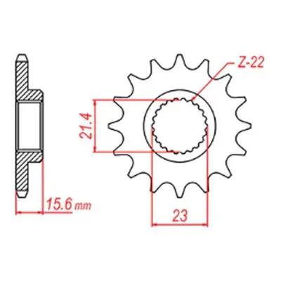 Řetězové kolo přední MTX 10-2NX-15 (JTF577.15) (MTX PARTS řetězové kolo přední 441 15 (JTF577.15