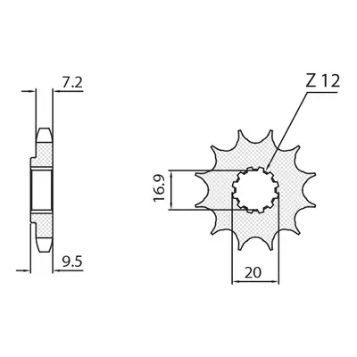 Řetězové kolo přední SUNSTAR SUN23313 (JTF1907.13, 208413JT) (SUNSTAR řetězové kolo přední 2084 