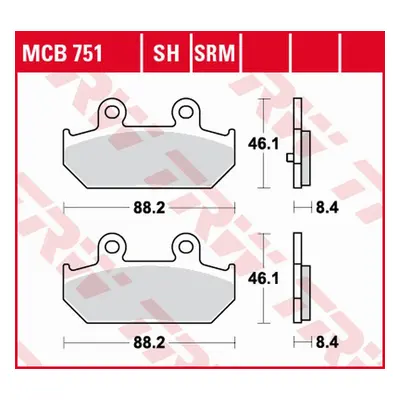 Brzdové destičky TRW LUCAS MCB751SRM (KH412) (TRW LUCAS ZF brzdové destičky KH412 sintrované SUZ