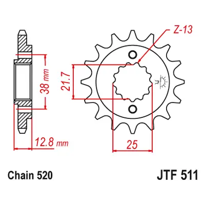 JT Sprockets ozubené kolo JTF511.14 (51114JT) (Přední ozubené kolo JT Sprockets JTF511.14)