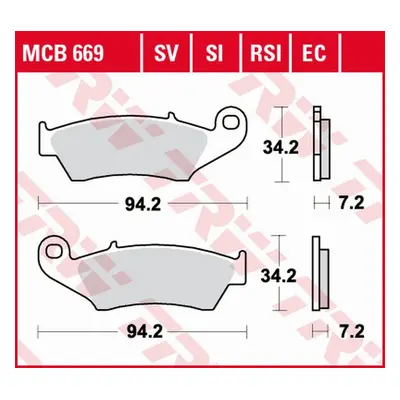 Brzdové destičky TRW LUCAS MCB669EC (KH185) (TRW ZF brzdové destičky KH185 KH389 organické HONDA