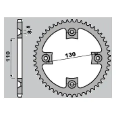 GROSSKOPF prodej rozeta hliníková 4306 53 HONDA CR 85 03-07, CRF 150 07-25 (+2) barva černá (GRO