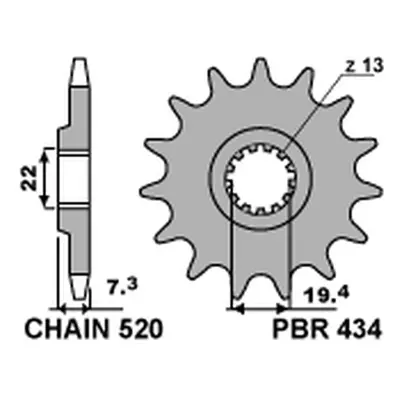 PBR ozubené kolo 434 14 18NC (4341418NC) (Přední ozubené kolo PBR 4341418NC)