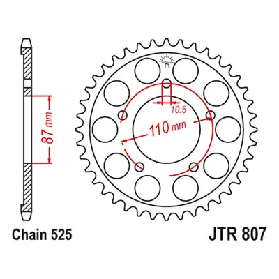 Rozeta JT SPROCKETS JTR807.48ZBK (82848JT) (JT rozeta 828 48 (82848JT) barva černá)