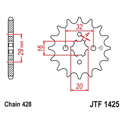 JT Sprockets ozubené kolo JTF1425.14 (Přední ozubené kolo JT Sprockets JTF1425.14)