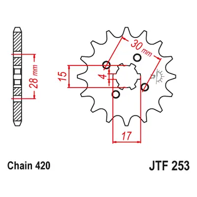 JT Sprockets ozubené kolo JTF253.15 (25515JT) (Přední ozubené kolo JT Sprockets JTF253.15)