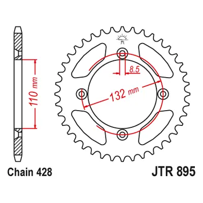 JT Sprockets rozeta JTR895.49 (448649JT) (Zadní ozubené kolo JT Sprockets JTR895.49)