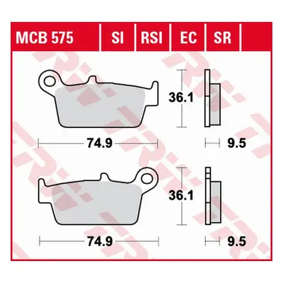 Brzdové destičky TRW LUCAS MCB575EC (KH131) (TRW ZF brzdové destičky KH131 organické ECO HONDA C