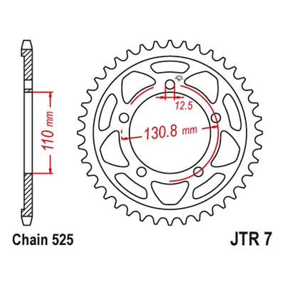 Rozeta JT SPROCKETS JTR7.44ZBK (JT rozeta 4585 44 (JTR7.44)* černá)