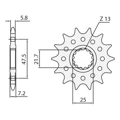 Ozubené kolo přední SUNSTAR SUN3A516 (3LD, JTF1536.16, 58516JT) (SUNSTAR ozubené kolo přední 585