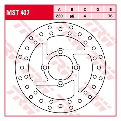 Brzdový kotouč TRW LUCAS zadní MST407 (TRW LUCAS ZF brzdový kotouč zadní DERBI DXR 200/250 04-08