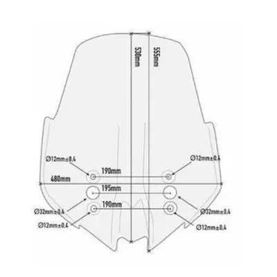 Plexi štít KAPPA KD4120ST (KAPPA plexi štít KAWASAKI VERSYS 1000 (17-18) 53 X 48 cm průhledný)