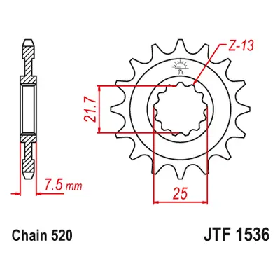 JT Sprockets ozubené kolo JTF1536.15 (58515JT) (Přední ozubené kolo JT Sprockets JTF1536.15)