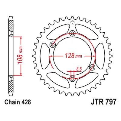 JT Sprockets rozeta JTR797.51 (448851JT) (Zadní ozubené kolo JT Sprockets JTR797.51)