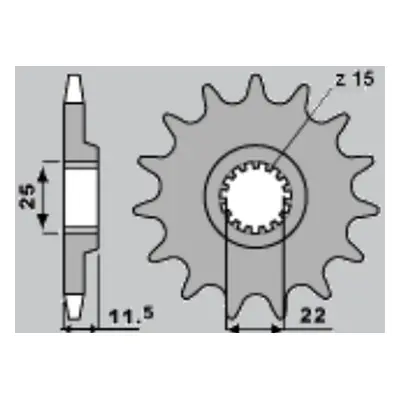 Ozubené kolo přední CHT 125216K (A4254021160) (CHT ozubené kolo přední 1252 16 (A4254021160))