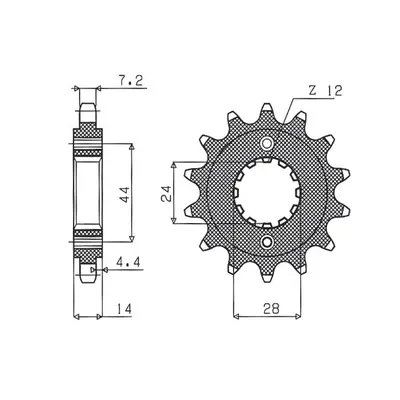 Řetězové kolo přední SUNSTAR SUN41817 (JTF1372.17, 34817JT) (SUNSTAR řetězové kolo přední 348 17