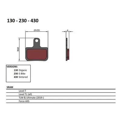 Brzdové destičky organické BRENTA BR130 (BRENTA BIKE brzdové destičky organické MTB / silniční p