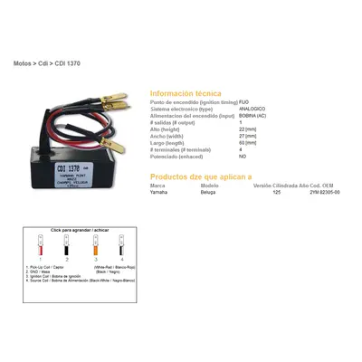 Jednotka zapalování DZE ELEKTRYKA 01370-01 (DZE jednotka zapalování CDI YAMAHA BELUGA 125 (2YM 8