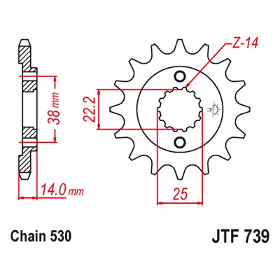 JT Sprockets ozubené kolo JTF739.15 (207915JT) (Přední ozubené kolo JT Sprockets JTF739.15)