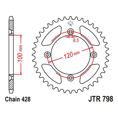 Rozeta JT SPROCKETS JTR798.48ZBK (79848JT) (JT rozeta 798 48 (79848JT) barva černá)