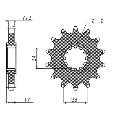 Ozubené kolo přední SUNSTAR SUN41215 (JTF1371.15, 207315JT) (SUNSTAR ozubené kolo přední 2073 15