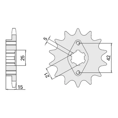 Ozubené kolo přední CHT 700315K (492-15) (CHT ozubené kolo přední 7003 15 (492-15))