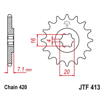 JT Sprockets ozubené kolo JTF413.12 (41312JT) (Přední ozubené kolo JT Sprockets JTF413.12)