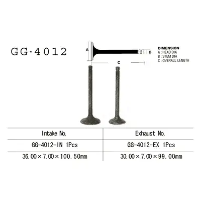 Výfukový ventil VESRAH GG-4012-EX (VESRAH výfukový ventil KAWASAKI KL 250 78-79, KZ 200 78-79 (1