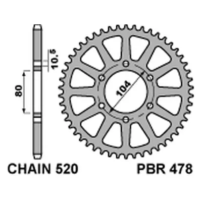 Rozeta PBR 478 47 C45 (JTR478.47) (PBR rozeta 478 47 C45 s 1000/SX 03-20, ZX-10R/RR 04-20, ZX-6R