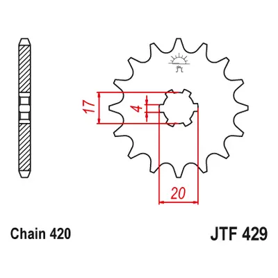 JT Sprockets ozubené kolo JTF429.12 (24912JT) (Přední ozubené kolo JT Sprockets JTF429.12)