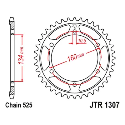 Rozeta JT SPROCKETS JTR1307.45ZBK (440545JT) (JT rozeta 4405 45 (440545JT))