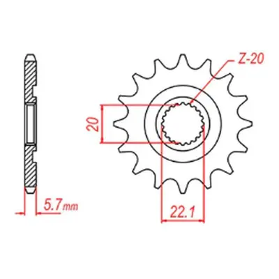 Ozubené kolo přední MTX 10-5NL-13 (JTF1590.13) (MTX PARTS ozubené kolo přední 2103 13 (JTF1590.1