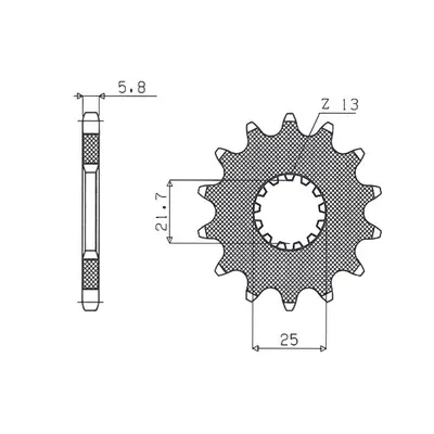 Ozubené kolo přední SUNSTAR SUN32513 (JTF565.13, 56513JT) (SUNSTAR ozubené kolo přední 565 13 / 