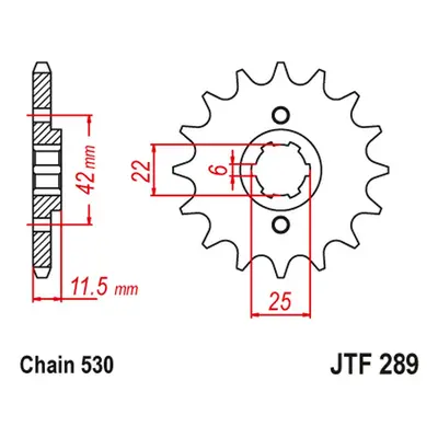 Ozubené kolo přední JT SPROCKETS JTF289.16 (27716JT, PC07) (JT ozubené kolo přední 277 16 (27716